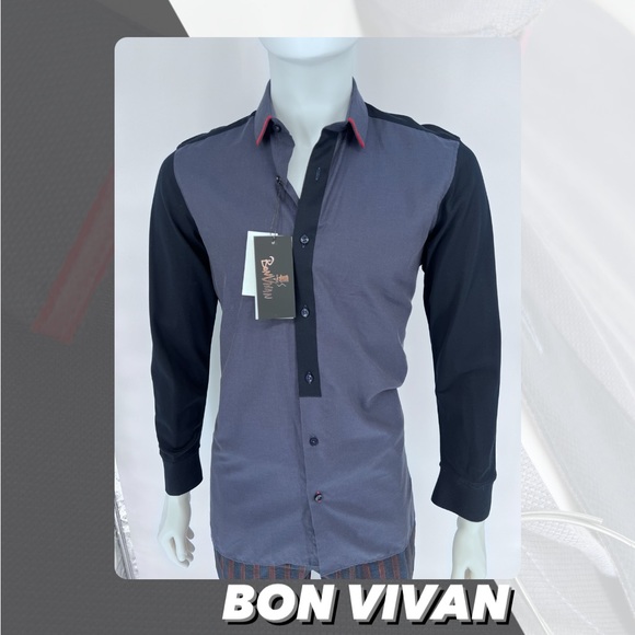 NWT Bon Vivan Color Blocked Button Down Shirt - Picture 1 of 9